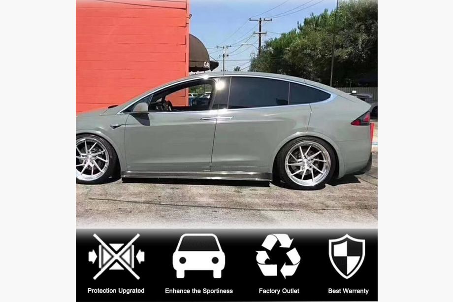 Tesla Model X 2015- Cubiertas de umbral de puerta de carbono V3 (2016-2020) Foto 3