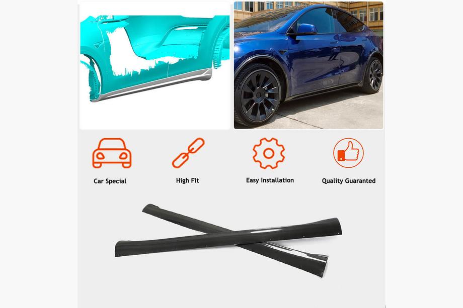 Tesla Model Y 2020- Cubiertas de Umbral V2 (2020-2025, Carbono) Foto 2