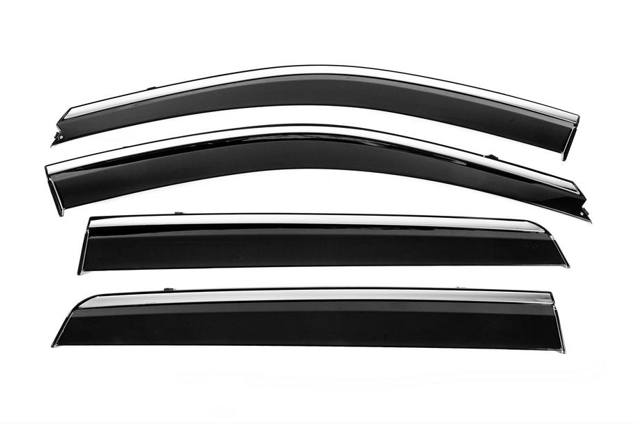 Hyundai Santa Fe 2 2006-2012 Deflectores de Ventana con Moldura Cromada Niken Luxury (4 uds) Image