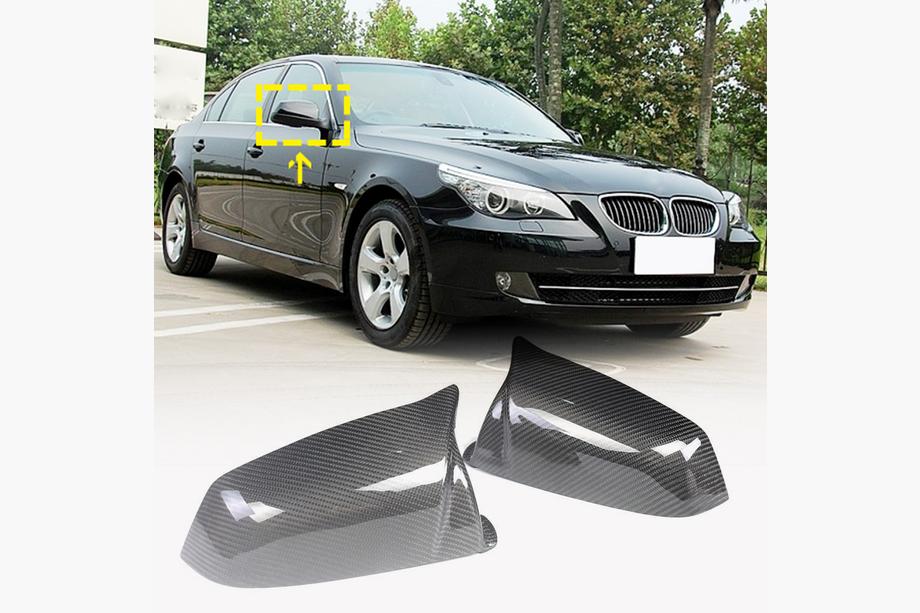 BMW 5 Series E60/E61 2003-2010 Cubiertas de Espejos (para 2007-2010, Carbono) Image