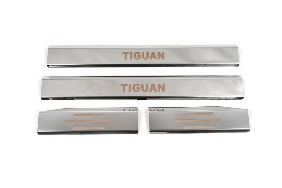 Volkswagen Tiguan 2007-2016 Cubiertas de estriberas interiores Carmos de acero inoxidable (4 uds.) Foto 2