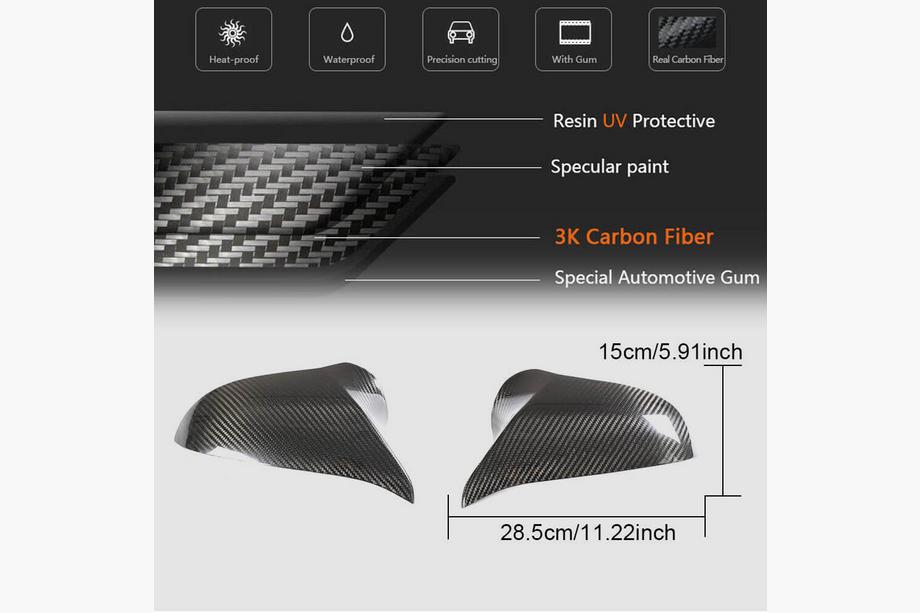 BMW 4 Series F32/F33/F36 2012-2020 Cubiertas de Espejos Carbono Seco V2 (para M4) Foto 5