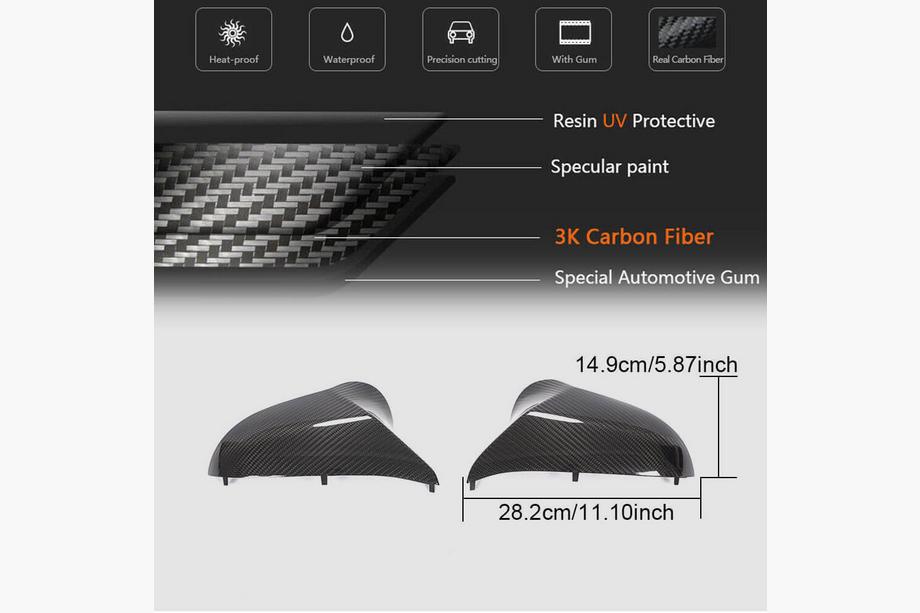 BMW 4 Series F32/F33/F36 2012-2020 Cubiertas de Espejos Carbono Seco V2 (para M4) Foto 6