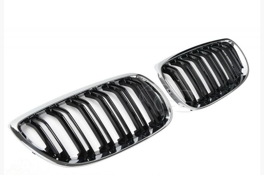 BMW 3 Series E92/E93 2006–2013 Riñoneras M-Look (para 2005-2009, negro brillante con borde cromado) Foto 2