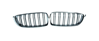 BMW 4 Series F32/F33/F36 2012-2020 Riñones M-Look (Negro Brillante con Marco Cromado) foto 2