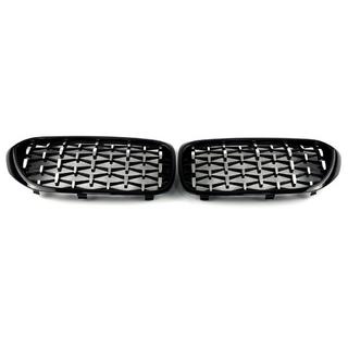 Rejillas Diamond Silver V1 (2017-2020, marco negro) BMW Serie 5 G30/G31 2017–2023 foto 4
