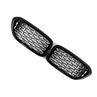 Rejillas Diamond Silver V1 (2017-2020, marco negro) BMW Serie 5 G30/G31 2017–2023 foto 3