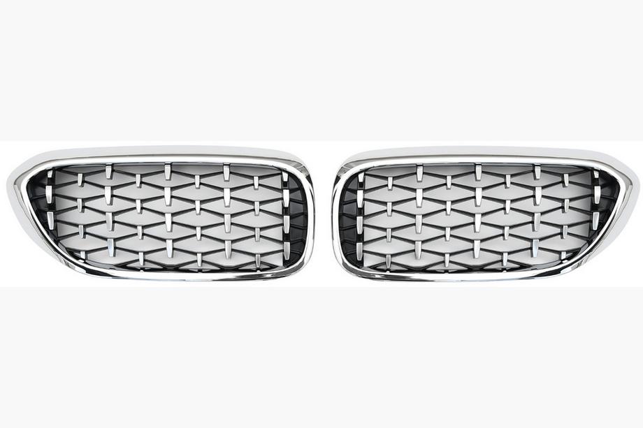 BMW Serie 5 G30/G31 2017–2023 Entradas de aire Diamond Silver V1 (2017-2020, marco cromado) Foto 2