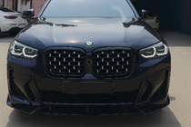 BMW X3 G01 2018- Riñones Diamond Silver (2021+, marco negro) foto 1