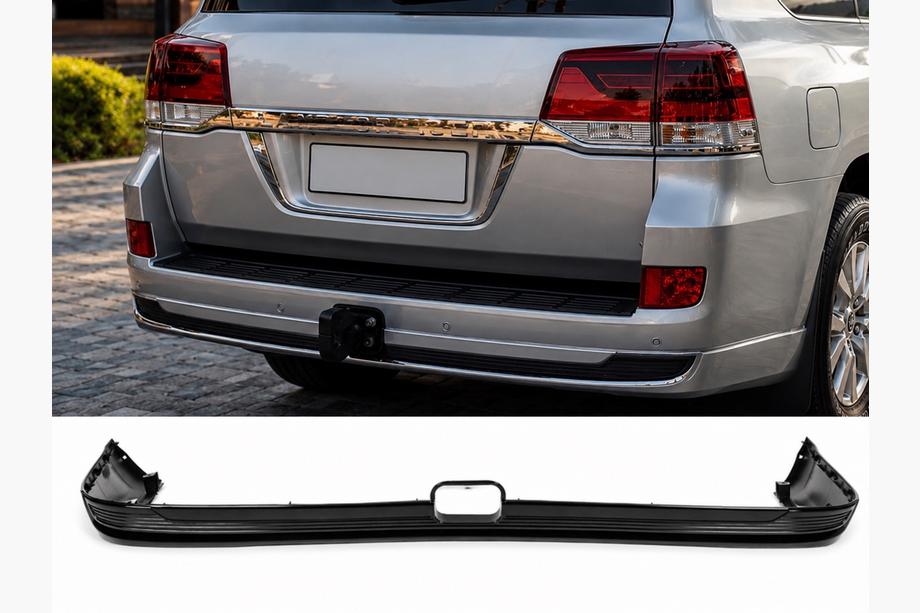 Toyota Land Cruiser 200 2007-2021 Difusor trasero sin cromo 2016↗ (Executive 2019/2021, para enganche de remolque) Negro Foto 1
