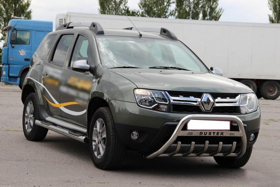 Renault Duster 2008–2017 Defensa delantera con inscripción WT004 (acero inoxidable) Foto 2