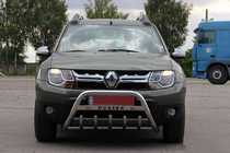 Dacia Duster 2008-2018 Defensa delantera con inscripción WT004 (acero inoxidable) foto 3