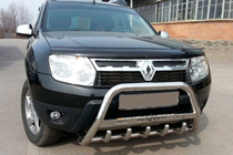 Dacia Duster 2008-2018 Defensa delantera con inscripción WT004 (acero inoxidable) foto 5