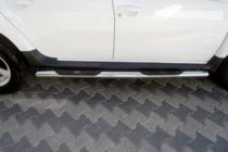 Dacia Duster 2008-2018 Tubos laterales con insertos (2 uds., acero inoxidable) foto 1