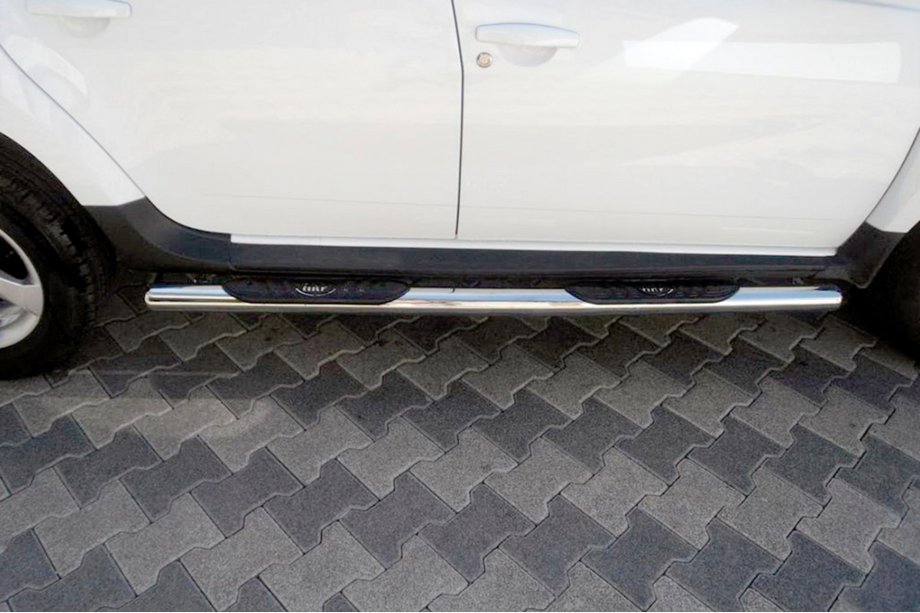 Dacia Duster 2008-2018 Tubos laterales con insertos (2 uds., acero inoxidable) Image