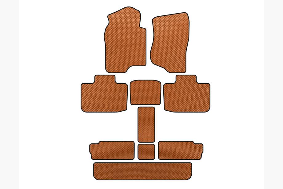 Cadillac Escalade 2007-2014 Alfombrillas EVA (3 Filas, Naranja) Image
