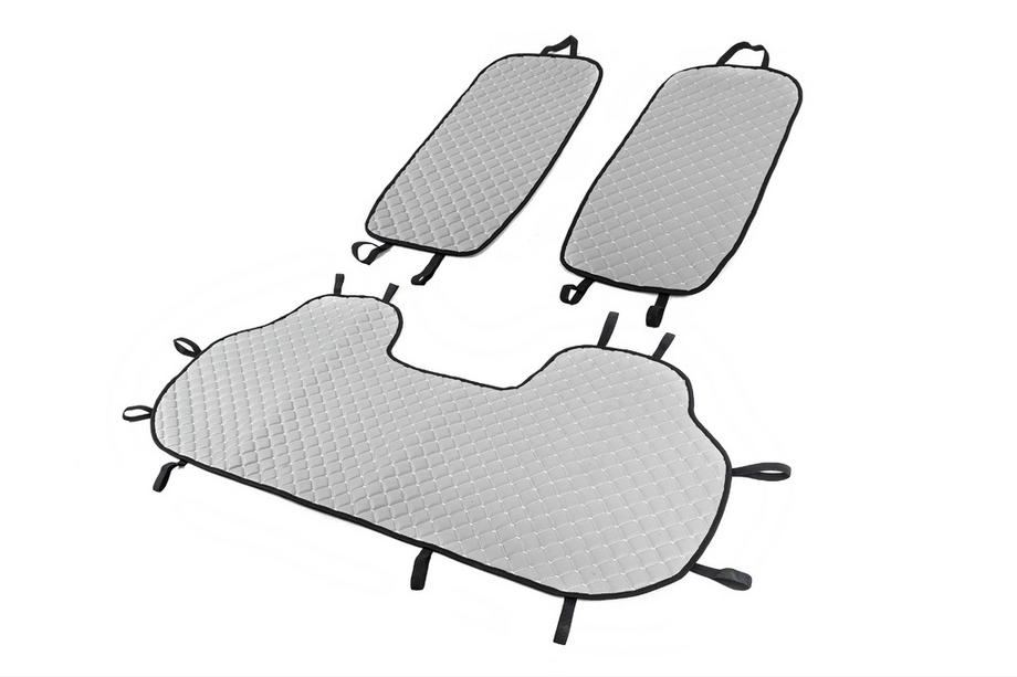 Fundas para asientos traseros (juego, Gris con costura gris) Foto 2