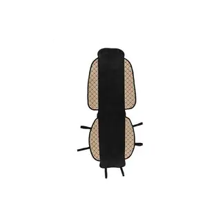 Funda de asiento ECO y tela (1 ud, Beige con costura negra + tela) foto 1