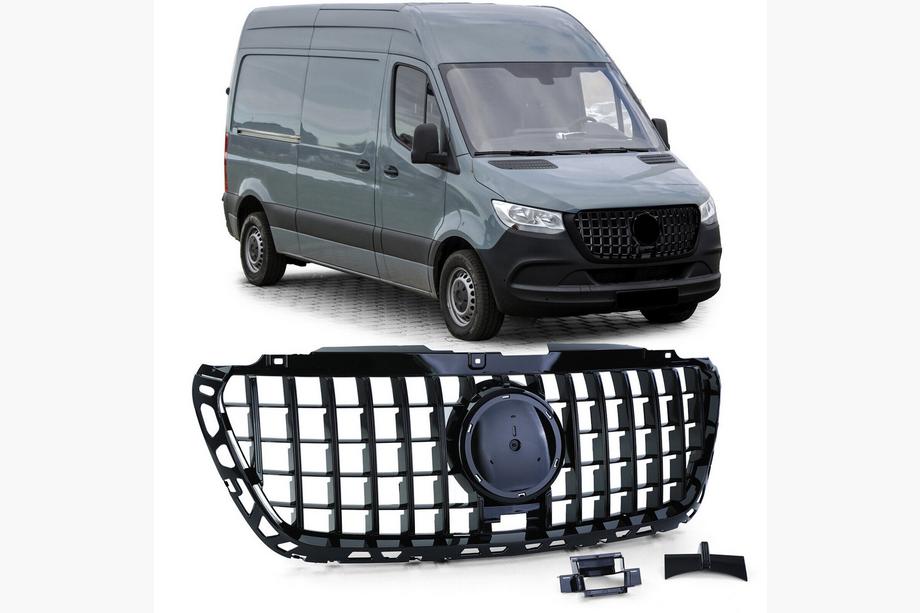 Mercedes Sprinter W907/W910 2018- Parrilla Delantera Panamericana GT Panamericana Negro Premium Image