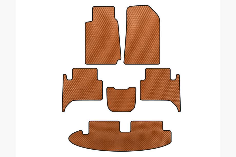 Chevrolet Trailblazer 2012-2019 Alfombrillas EVA (3 Filas, Naranja) Image