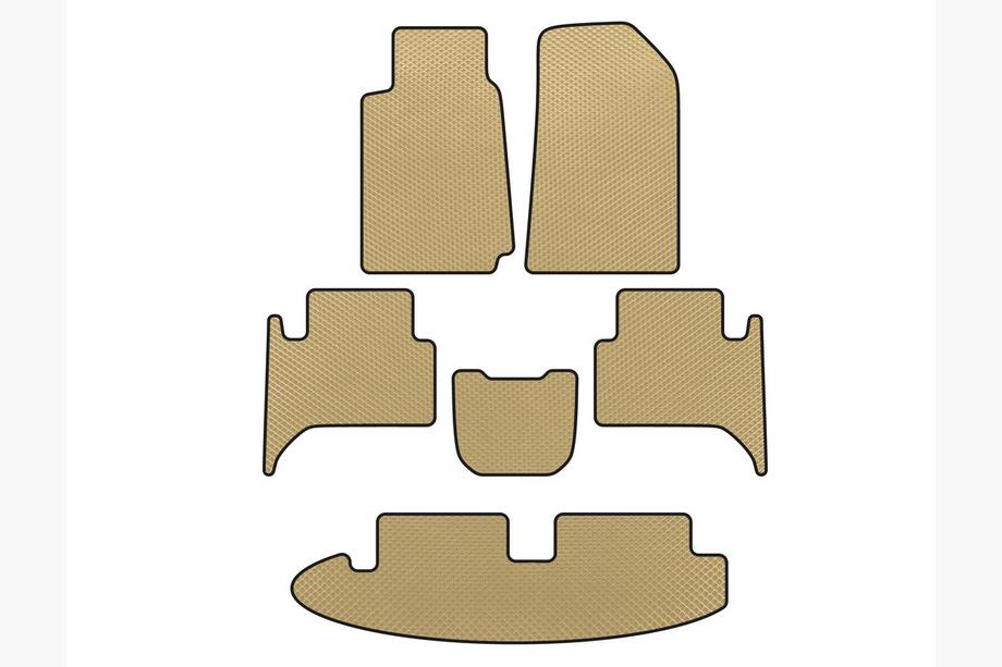 Chevrolet Trailblazer 2012-2019 Alfombrillas EVA (3 Filas, Beige) Image