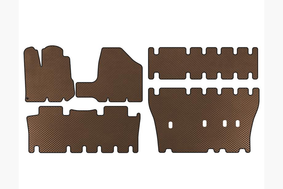 Toyota Sienna 2003-2009 Alfombrillas EVA (3 Filas, Marrón) Image