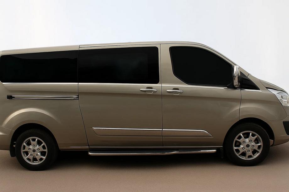 Ford Custom 2013-2022 Molduras inferiores de ventanas (8 uds., Acero inoxidable) Image