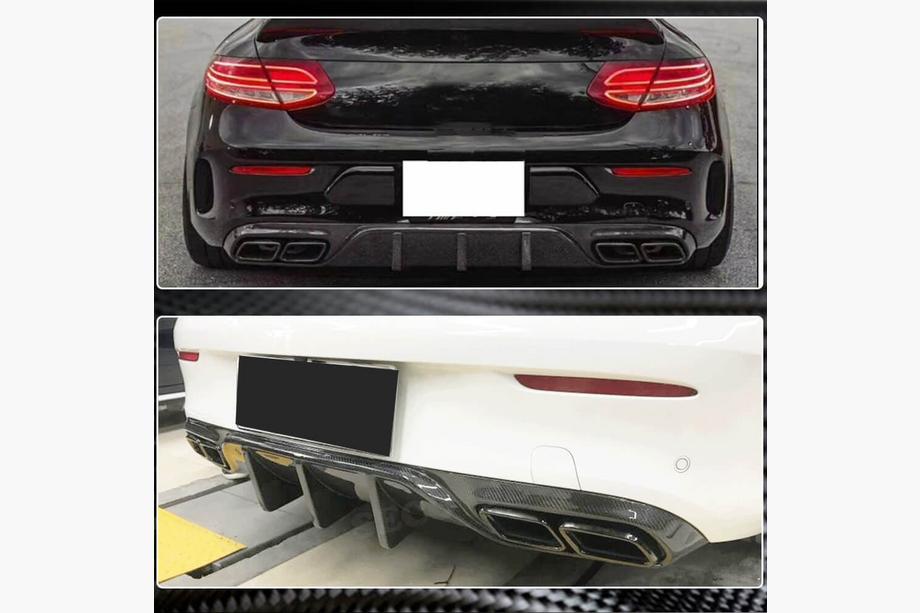 Mercedes C-class W205 2014-2021 Difusor Trasero de Parachoques V1 para Coupe/Cabrio C63 AMG 2015-2019 Carbono Foto 4