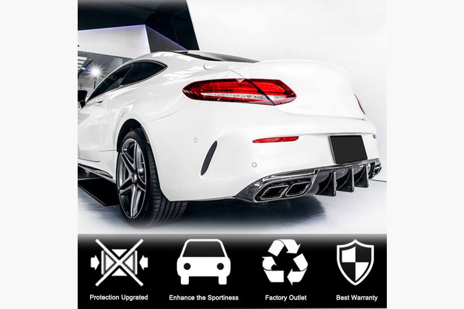 Mercedes C-class W205 2014-2021 Difusor Trasero de Parachoques V1 para Coupe/Cabrio C63 AMG 2015-2019 Carbono Foto 6