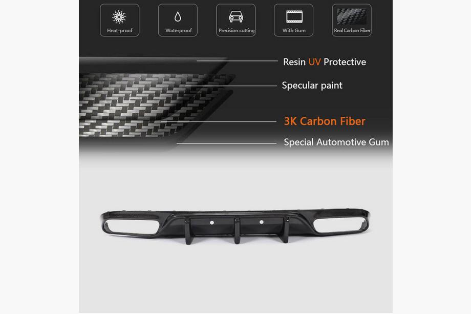 Mercedes C-class W205 2014-2021 Difusor Trasero de Parachoques V1 para Coupe/Cabrio C63 AMG 2015-2019 Carbono Foto 9
