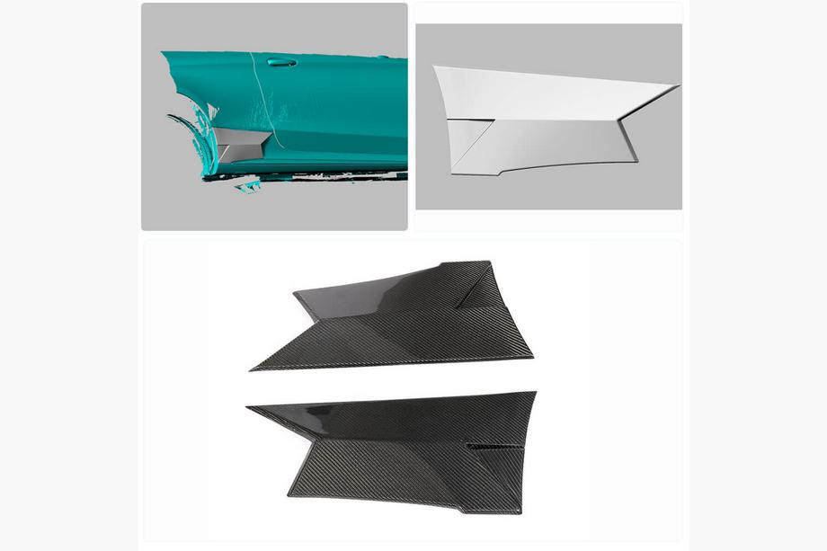Mercedes C-class W205 2014-2021 Cubiertas de aletas traseras de carbono (para Coupe/Cabrio C63 AMG 2015-2019) Foto 2