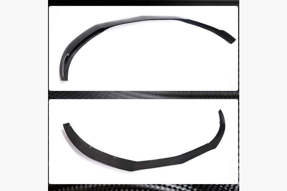 Mercedes C-class W205 2014-2021 Lip delantero V3 para parachoques (Coupé/Cabrio C63 AMG 2015-2019, Carbono) Foto 3