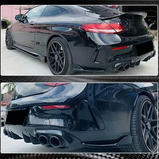 Extensiones de parachoques trasero V2 (para Coupe/Cabrio AMG-Line / C43 AMG 2015-2019, Carbono) foto 4