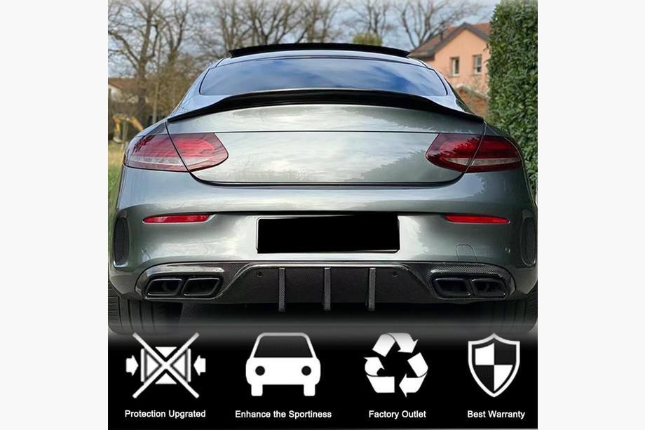 Mercedes C-class W205 2014-2021 Alerón V5 (para Coupé 2015-2019, Carbono) Foto 3