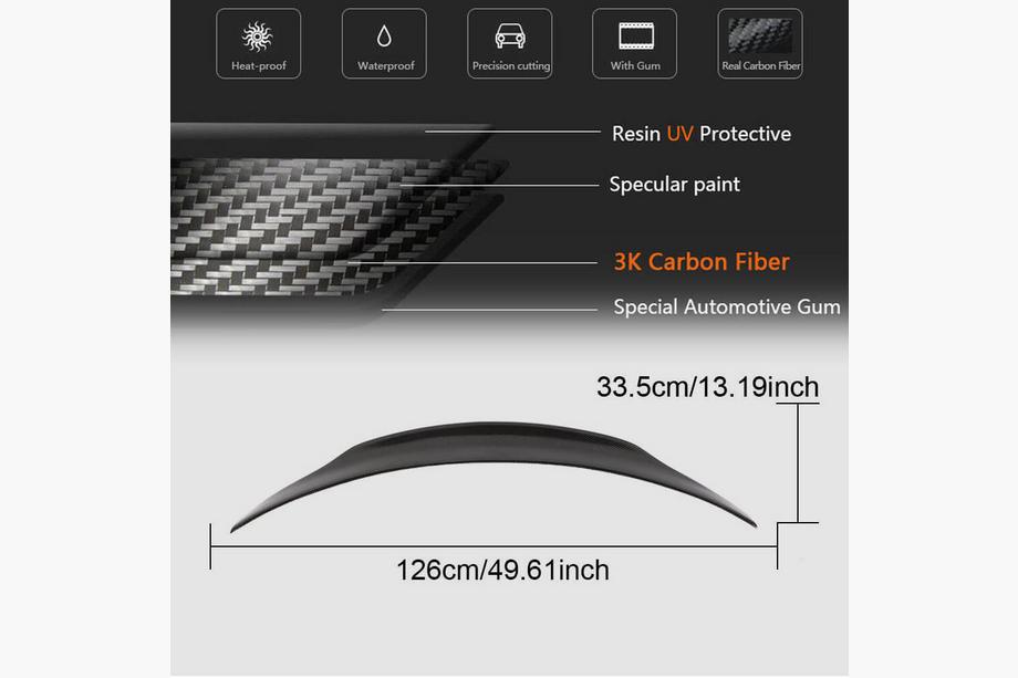 Mercedes C-class W205 2014-2021 Alerón V5 (para Coupé 2015-2019, Carbono) Foto 6