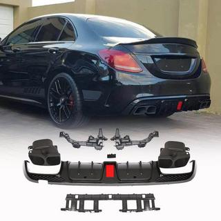 Difusor trasero con salidas de escape (para SD C43 AMG 2015-2019, Carbono) foto 1