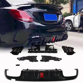 Difusor trasero con salidas de escape (para SD C43 AMG 2015-2021, Carbono) foto 1