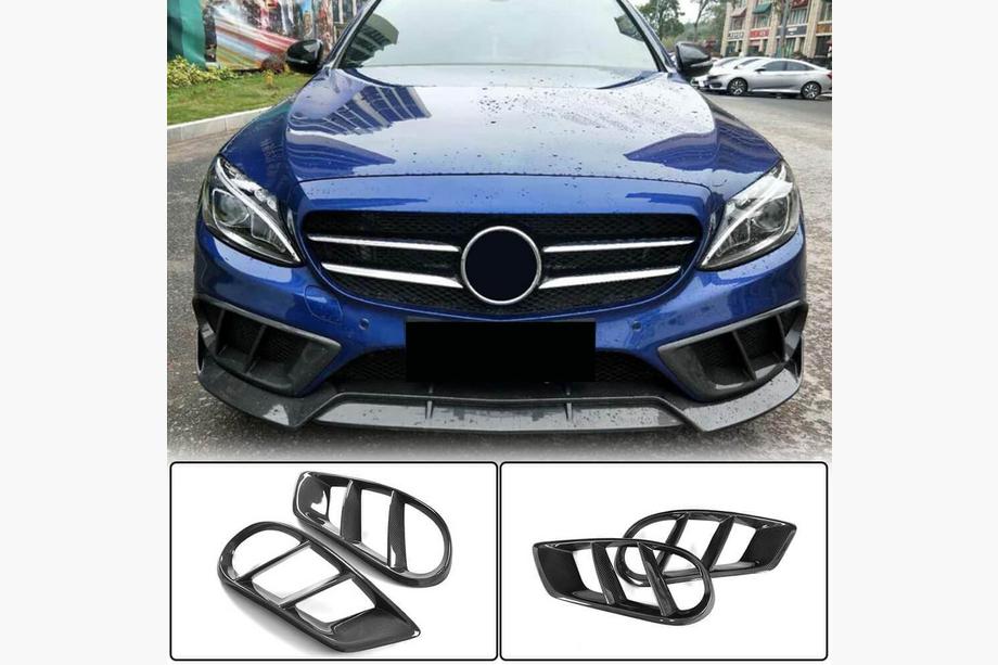 Mercedes C-class W205 2014-2021 Cubiertas de luces antiniebla de carbono para C43 AMG 2015-2019 Foto 1
