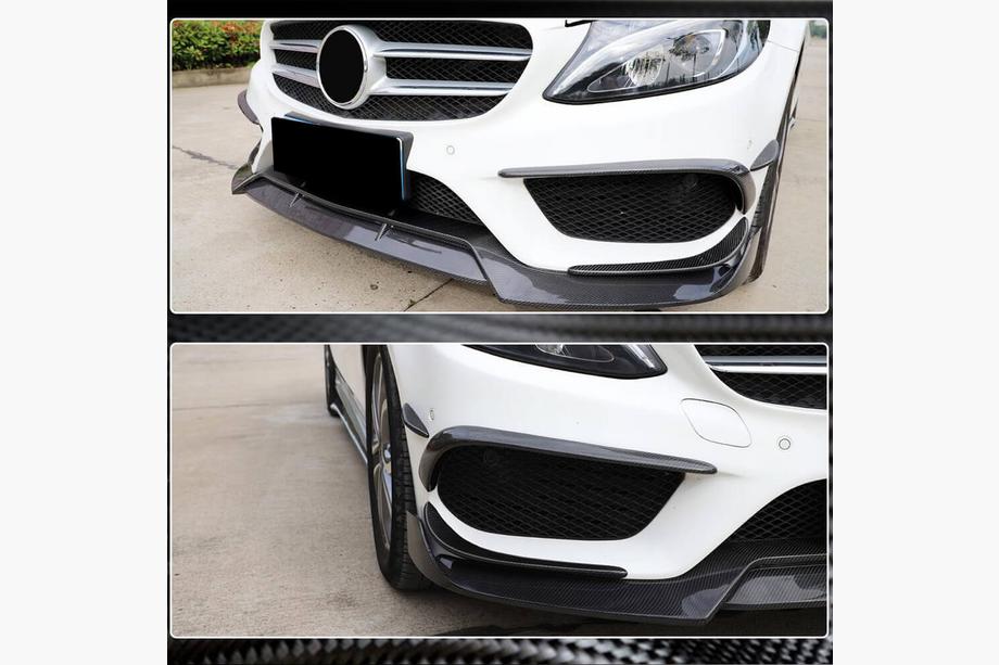 Mercedes C-class W205 2014-2021 Extensiones de Parachoques Delantero de Carbono para C43 AMG 2015-2019 Foto 3
