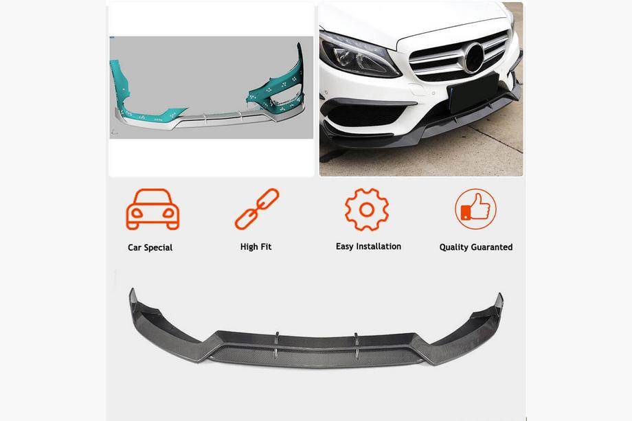 Mercedes C-class W205 2014-2021 Splitter delantero Lip V2 para C43 AMG 2015-2019 Carbono Foto 2