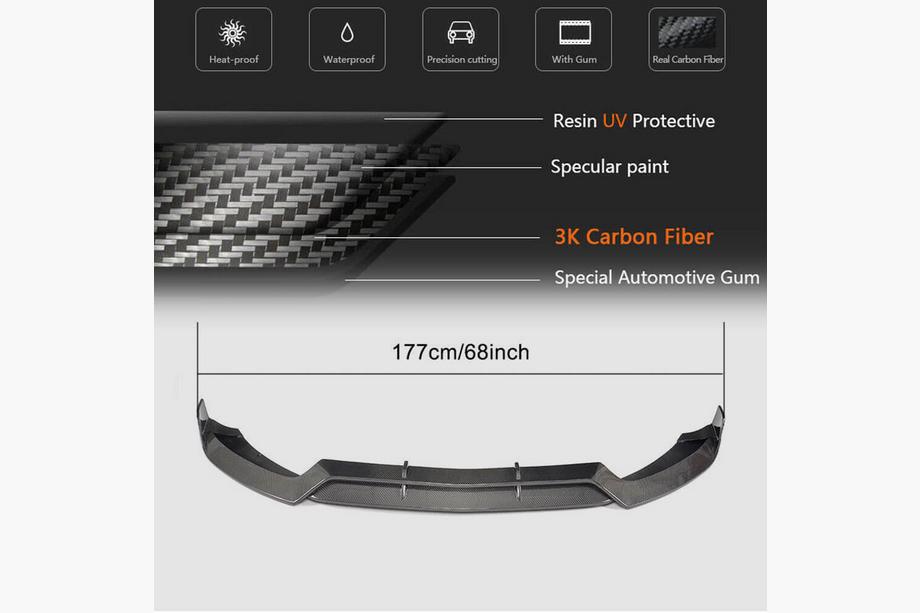 Mercedes C-class W205 2014-2021 Splitter delantero Lip V2 para C43 AMG 2015-2019 Carbono Foto 6