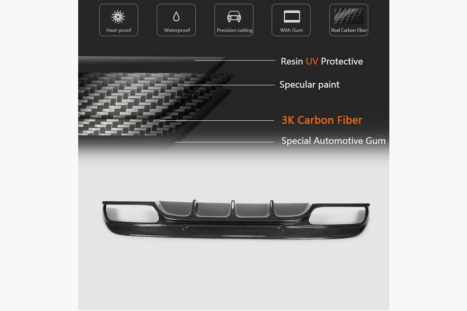 Mercedes C-class W205 2014-2021 Difusor Trasero de Parachoques para SD C43/C63 AMG 2015-2019 Carbono Foto 5