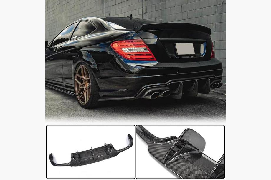 Mercedes C-class W204 2007-2015 Difusor Trasero de Parachoques V2 para AMG SD/Coupe 2012-2014 Carbono Image