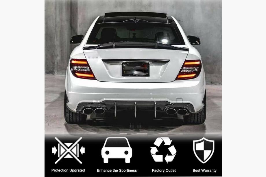 Mercedes C-class W204 2007-2015 Difusor Trasero de Parachoques V2 para AMG SD/Coupe 2012-2014 Carbono Foto 2