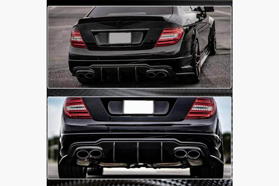 Mercedes C-class W204 2007-2015 Difusor Trasero de Parachoques V2 para AMG SD/Coupe 2012-2014 Carbono Foto 4