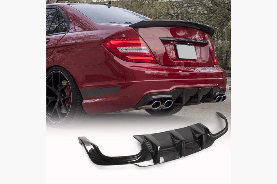 Mercedes C-class W204 2007-2015 Difusor Trasero de Parachoques V3 para AMG SD/Coupe 2012-2014 Carbono Foto 1