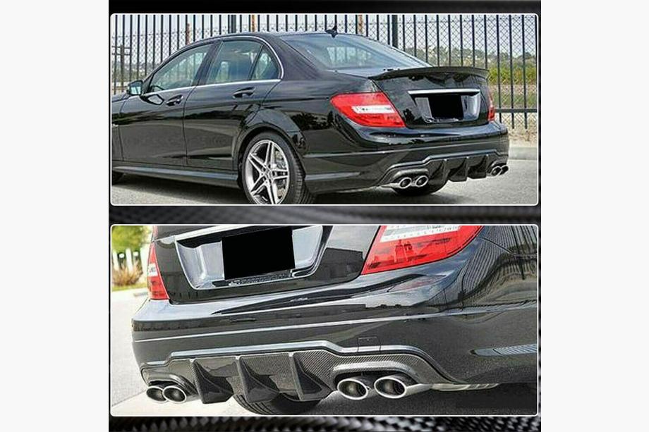 Mercedes C-class W204 2007-2015 Difusor Trasero de Parachoques V3 para AMG SD/Coupe 2012-2014 Carbono Foto 4