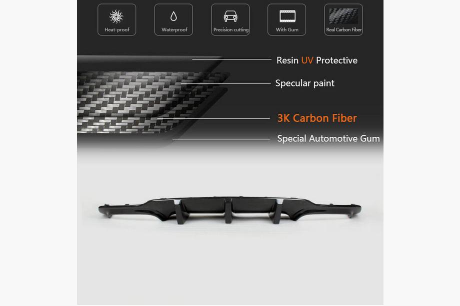 Mercedes C-class W204 2007-2015 Difusor Trasero de Parachoques V3 para AMG SD/Coupe 2012-2014 Carbono Foto 5