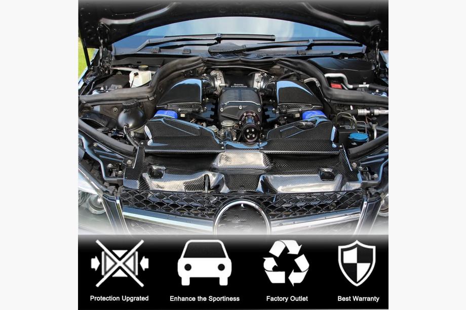 Mercedes C-class W204 2007-2015 Carcasa del sistema de admision de aire frio con tapa (Dry Carbon) para C63 AMG 2012-2014 Foto 2