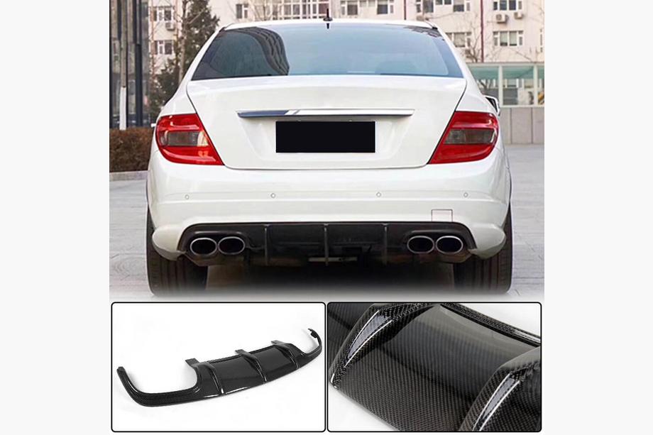 Mercedes C-class W204 2007-2015 Difusor Trasero de Parachoques V3 para AMG SD 2008-2011 Carbono Foto 1